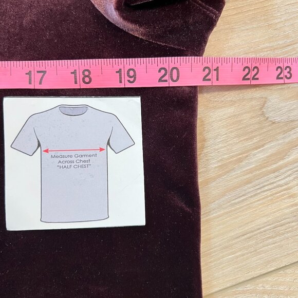 🖤 Gap Maroon Velvet Top - Gothic Glam & Steampunk Style (Size M Tall) - Picture 9 of 9